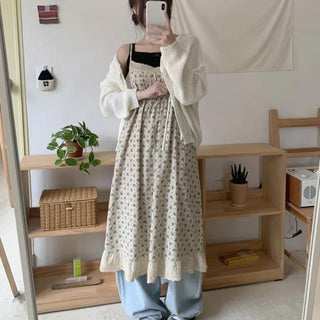 NATO flower pintuck long dress