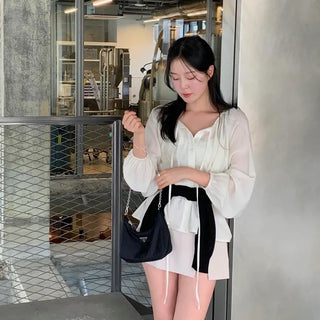 Roto Shirred Flare Strap Blouse