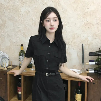 Moa Pocket Collar Long Dress