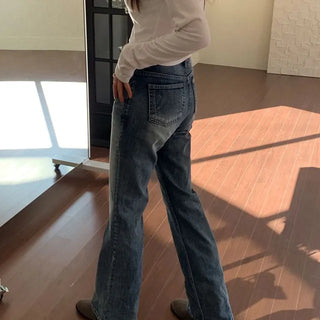 Slim Washed Bootcut Denim Pants 1 Color