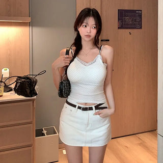 Cellob Lace Dot Sleeveless [Built-in Cup]