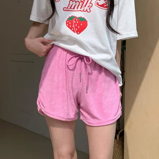 Tete High-Waisted Homewear Elastic Pink Sky Blue Shorts
