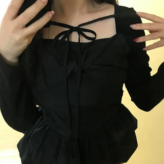 Lusha String Square Neck Blouse