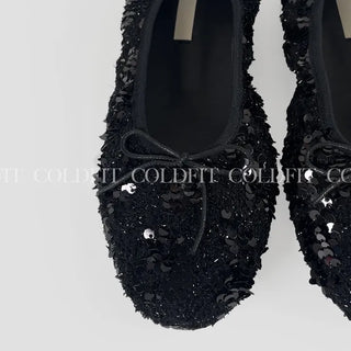 Sequin ribbon flat black