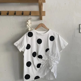 Mesh Dot Floral Terry Short Sleeve Tee