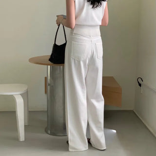 Forum Summer Long Wide Straight Linen Cotton Pants