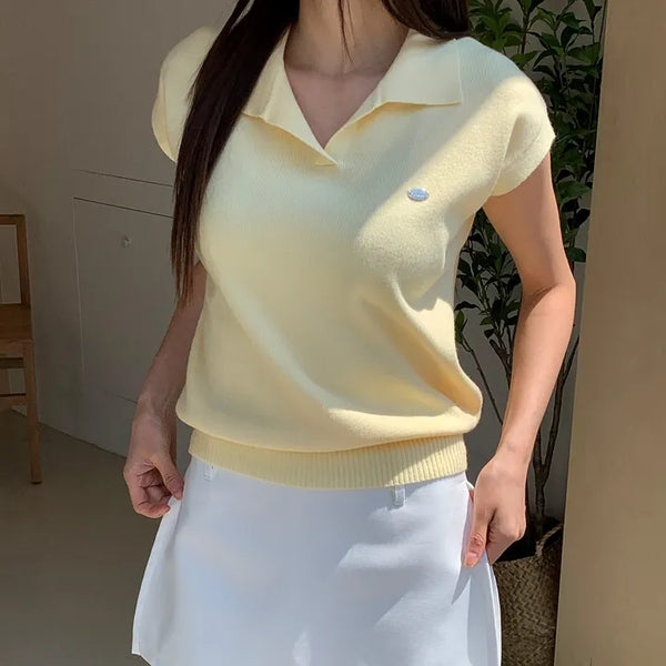 Siri Pendant Collar Cap Sleeve Short Sleeve T-shirt