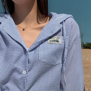 Oz Seersucker Striped Hoodie