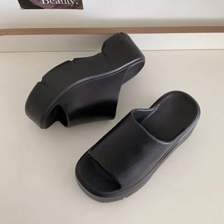 ◈7.5cm◈Waterproof Item◈Counterfeit Warning◈Platform Outsole Aqua Slippers Platform Y2K Mules Height-increasing EVA Waterproof Summer Vacation Swimwear Flip-flops Shoes