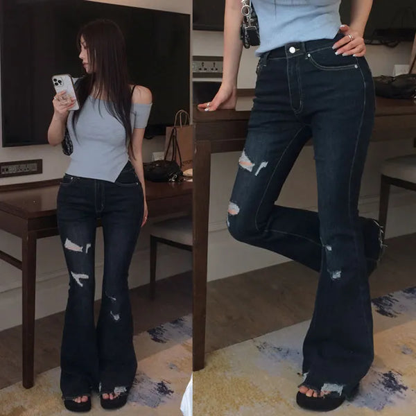 Harek Damaged Bootcut Pants