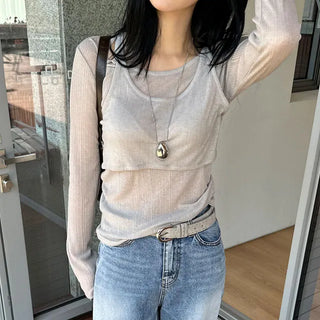 Layered Top Set T-shirt 5 colors