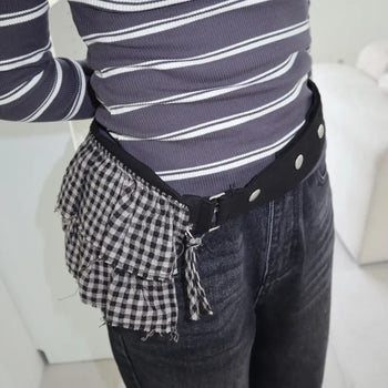 way Check Frill Belt Bag