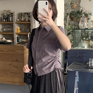 Yura Check String Blouse