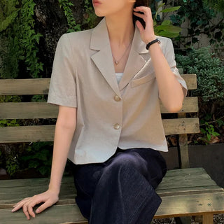 Tay Wrinkle-Free Crop Short Sleeve Jacket