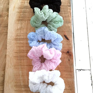 (5 colors/2 sizes) Seersucker Scrunchie Summer Mini Scrunchie Hair Tie Hair Tie Hair Accessory Big Scrunchie