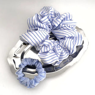 (2 sizes) Striped Scrunchie, Striped Mini Hair Tie, Summer Hair Accessory, Big Scrunchie