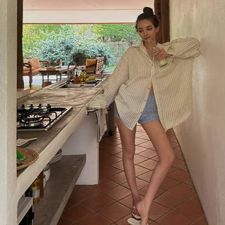 Cool Baskin Stripe Loose Fit Shirt