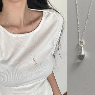 Grain pendant long necklace