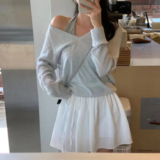 Creeden Deep V-Neck Loose Fit Summer Knit