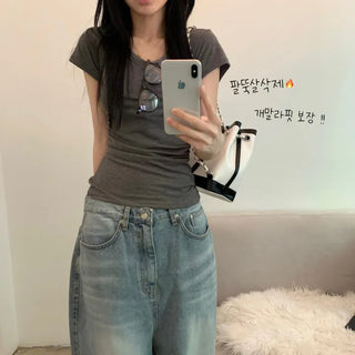 [Super Skinny Fit] Cover Modal Vivi V-Neck Basic Inner Short Sleeve Tee
