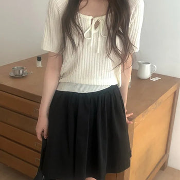Flinter Ribbon Short Sleeve Knit