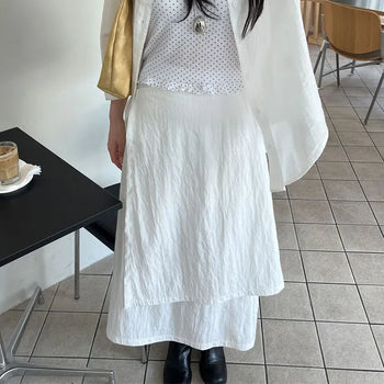 Wrap Layered Long Skirt 2 Colors