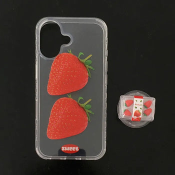 One pack of strawberries, Smart Talk set, hard iPhone case