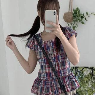 Bonne Patchwork Frill Blouse