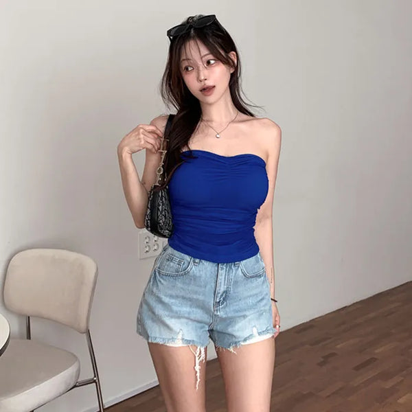 [Summer Swag] Rayburn Shirred Crop Tube Top