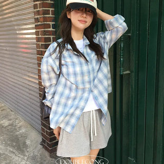 Sky Loose Fit Check Shirt