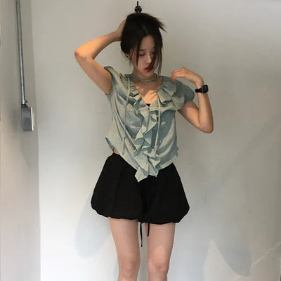 Loose Ruffle Blouse