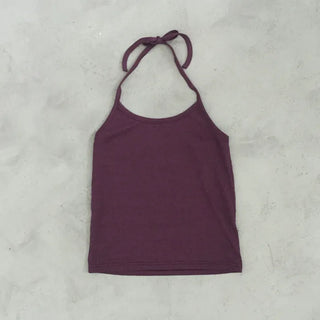 Grape Ribbed Halter Sleeveless