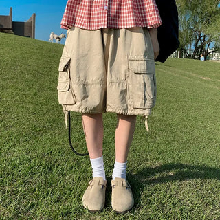 Nerd Bermuda Wide Cargo Shorts Pocket Half Pants