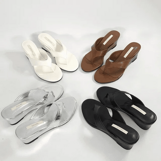 Manelli Satin Flipflops Wedge Heels