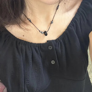 Hippie Black Knot Necklace