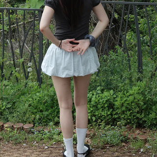 Striped balloon skirt