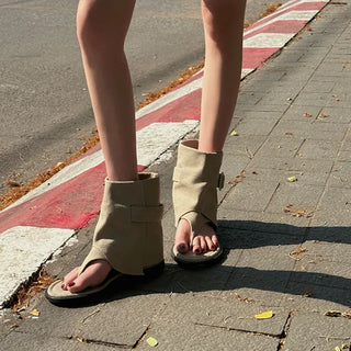 Beach Linen Flip-flop Warmer Boots