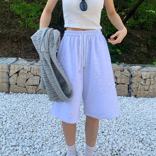 Cut-out Wide Bermuda Shorts