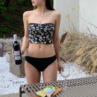Flower Tube Top Bikini