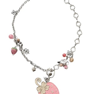 strawberry sparkling necklace