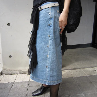 Circle Bermuda Denim