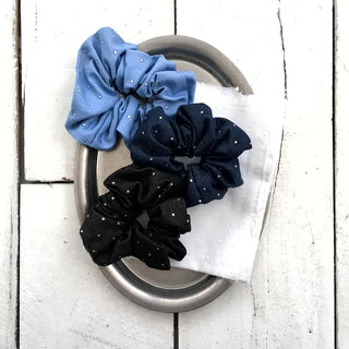 (3 colors) Mini Star Denim Scrunchie Small Star Scrunchie Hair Tie Hair Tie Hair Accessory Big Scrunchie