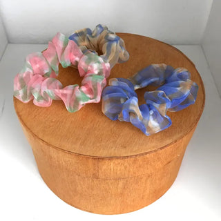 (3 colors) See-through Check Scrunchie Summer Hair Scrunchie