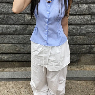 Soup Frill Check Blouse