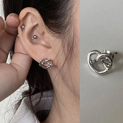 Pretzel heart earrings