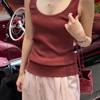 Stretch Rib Cotton Tank Top