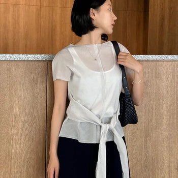 LINE color-block knitting shorts