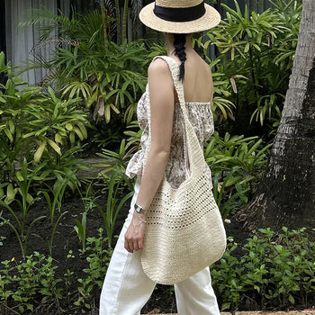 SEASON Crochet Woven Shoulder Bag