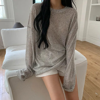 Summer knit long-sleeve tee