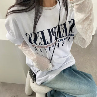 Slipless American Flag Oversized Short Sleeve T-shirt